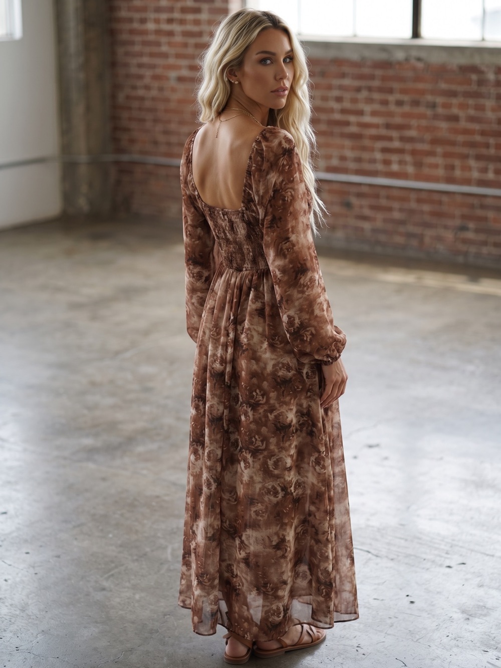 NWT Promesa Sweetheart Smocked Button Boho Floral Midi Maxi Dress - Picture 3 of 8